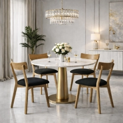 PRODUCENT Krzesło Dębowe KR-202 Tkanina Kolor Czarny